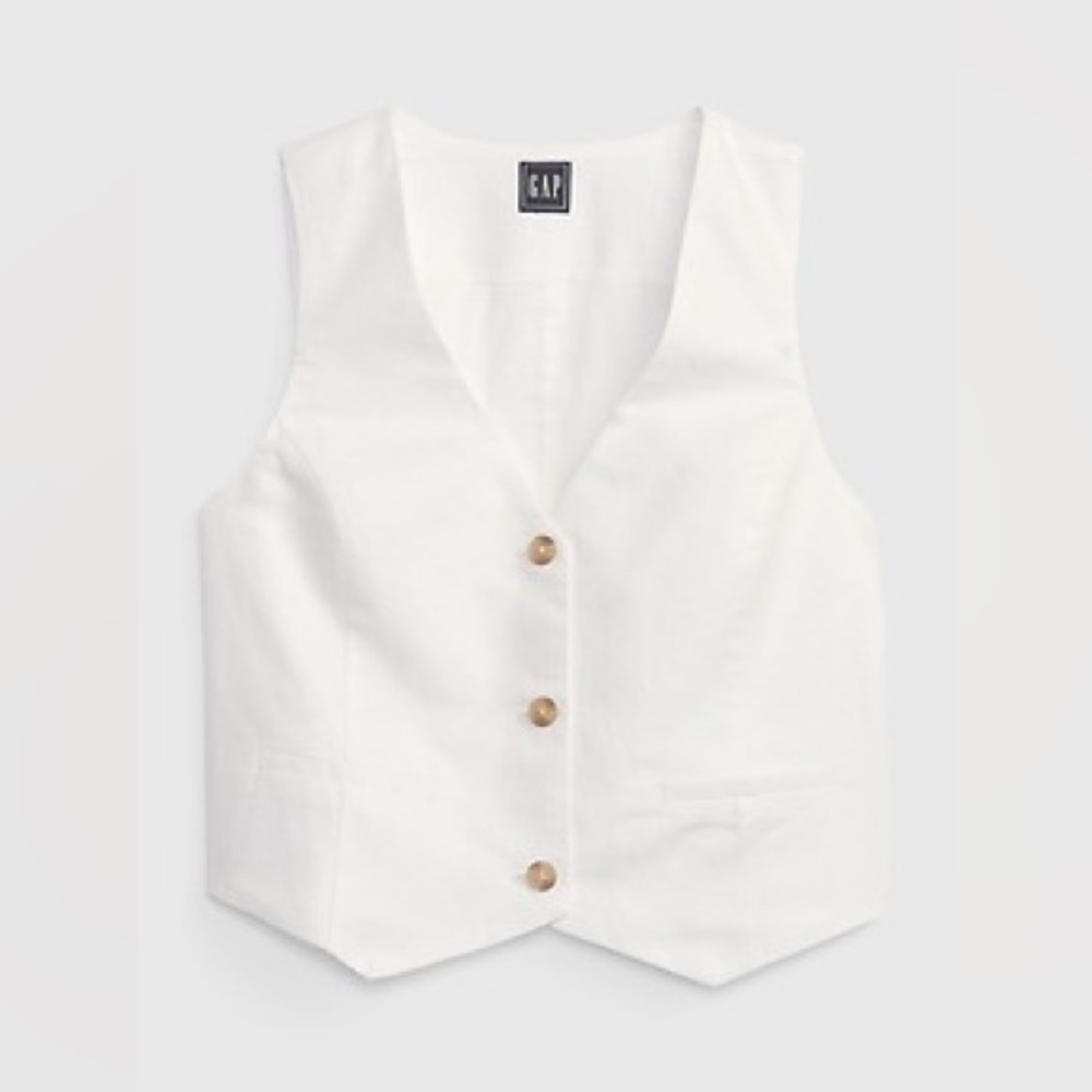 GAP White Buttoned Vest